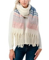 Marcus Adler Women's Stripe Scarf with Fringe Detail