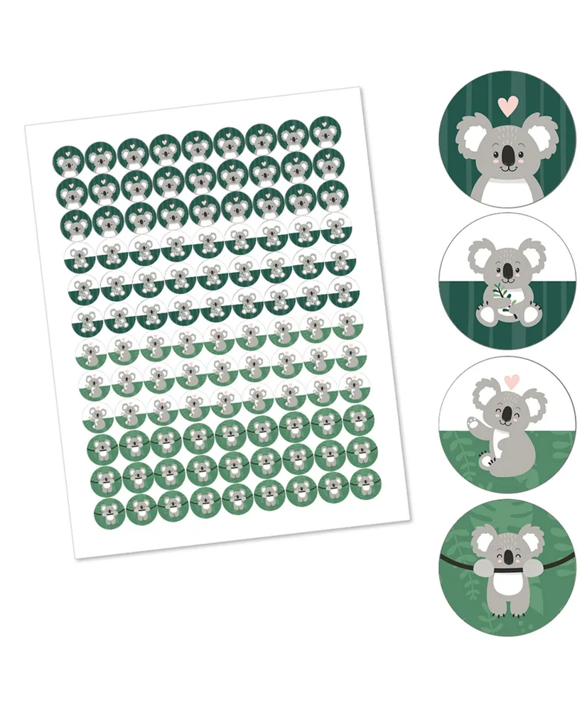 Koala Cutie Birthday Party & Baby Shower Round Labels Fit Chocolate Candy 108 Ct