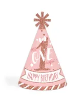 1st Birthday Little Miss Onederful - Cone Happy Birthday Party Hats 8 Ct