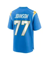 Men's Nike Zion Johnson Powder Blue Los Angeles Chargers 2022 Nfl Draft First Round Pick Game Jersey