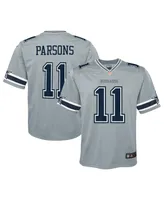 Big Boys Nike Micah Parsons Gray Dallas Cowboys Inverted Game Jersey