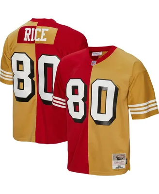 Men's Mitchell & Ness Jerry Rice Scarlet, Gold San Francisco 49ers 1994 Split Legacy Replica Jersey