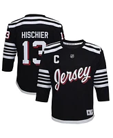 Preschool Boys and Girls Nico Hischier Black New Jersey Devils 2021/22 Alternate Replica Player Jersey