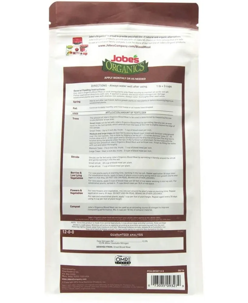 Jobes Organics Blood Meal Soil Amendment, 3 lb