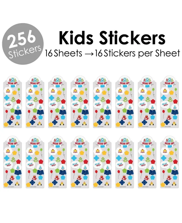 Big Dot Of Happiness Monster Bash - Little Monster Favor Kids Stickers - 16  Sheets - 256 Stickers - Assorted Pre