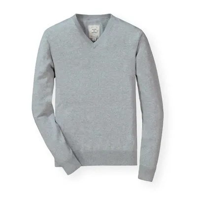 Hope & Henry Men's Fine Gauge V-Neck Pullover Sweater