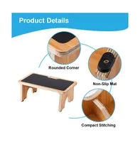 Sturdy Wooden Portable One Step Stool Support Up To 300lb