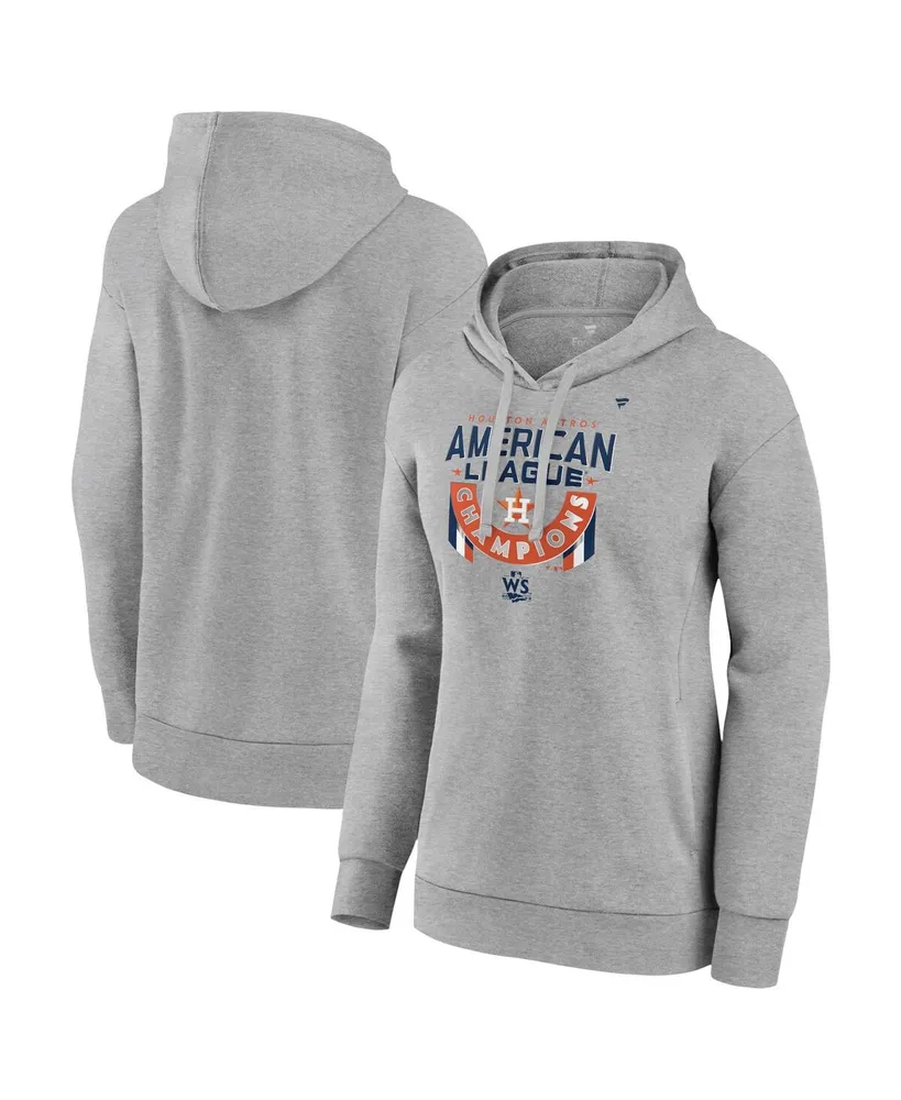 Women's Fanatics Heather Gray Houston Astros 2022 American League Champions Locker Room Plus Pullover Hoodie