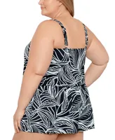 Swim Solutions Plus Size Tummy Control Romper, Created For Macy's