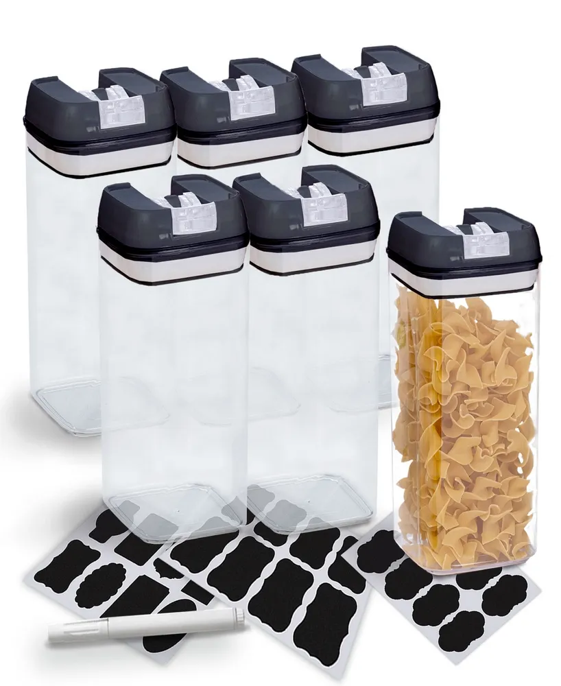 Cheer Collection Airtight Food Storage Containers, Set of 7 (Black)