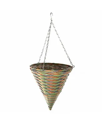 Gardener's Select Woven Plastic Rattan Hanging Basket, 12in Diameter