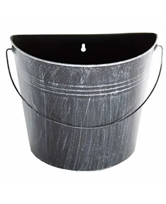 Gardener's Select Farmhouse Half Round Wall Bucket, Black