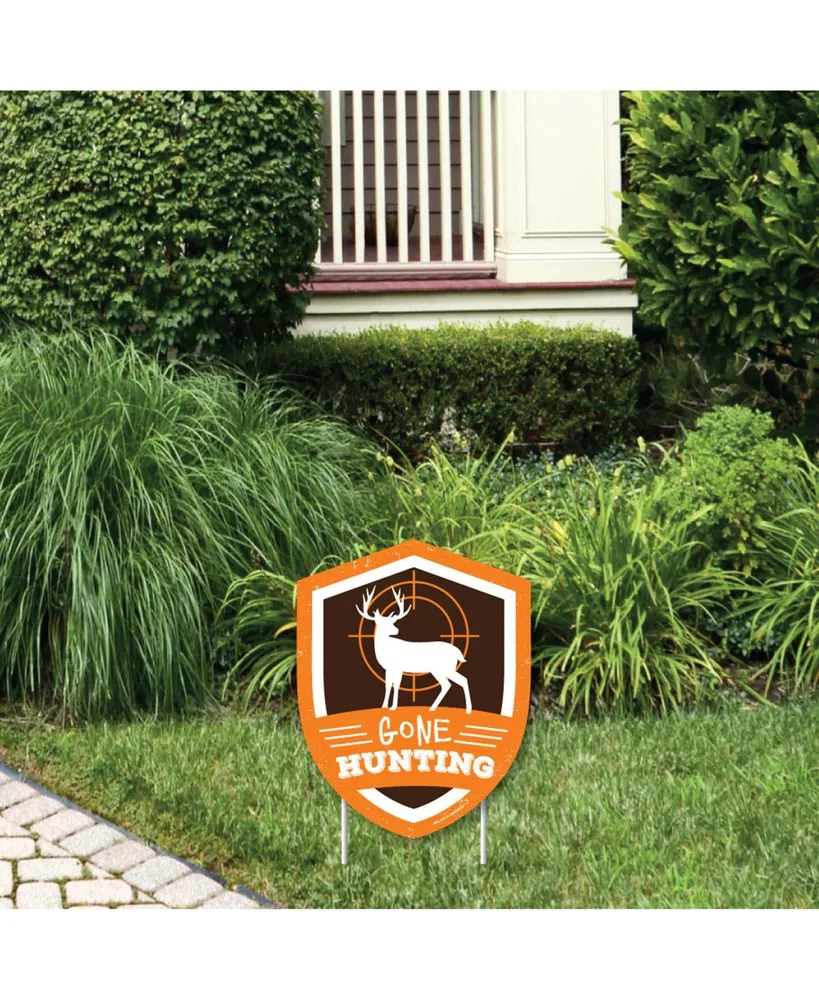 Big Dot Of Happiness Gone Hunting - Outdoor Lawn Sign - Deer