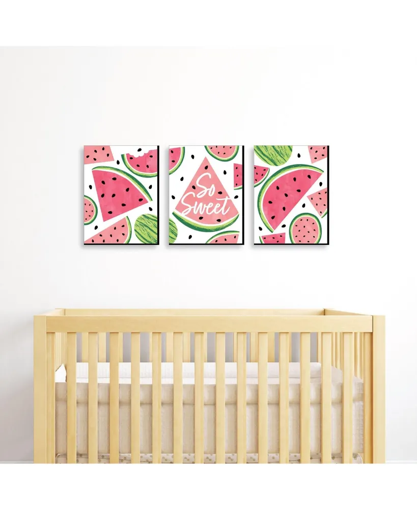 Sweet Watermelon - Fruit Wall Art Room Decor - 7.5 x 10 inches - Set of 3 Prints