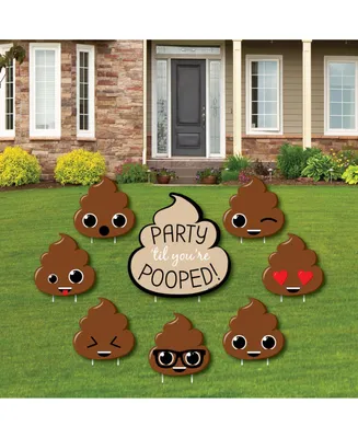 Til You're Pooped - Outdoor Lawn Decor - Poop Emoji Yard Signs - Set of 8