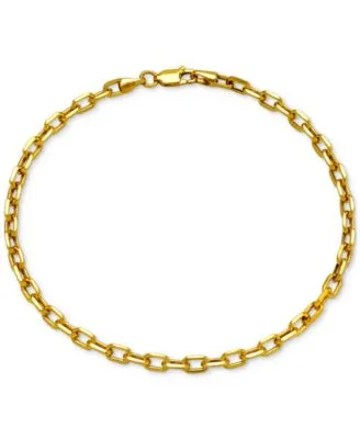 Paperclip Link Chain Bracelets In 14k Gold