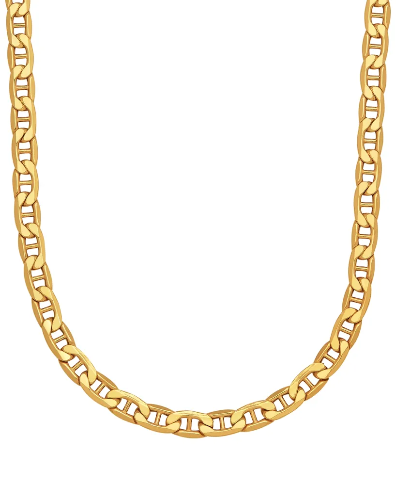 Beveled Mariner Link 20" Chain Link Necklace in 10k Gold