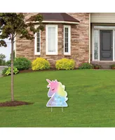 Rainbow Unicorn - Outdoor Lawn Sign - Magical Unicorn Party Yard Sign - 1 Pc