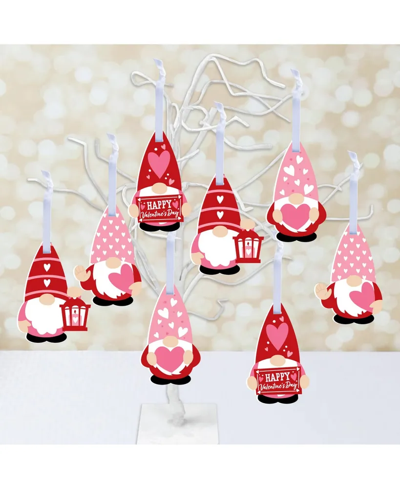 Valentine Gnomes - Valentine's Day Decorations - Tree Ornaments - Set of 12