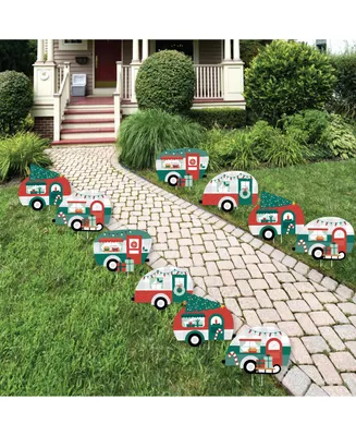Camper Christmas Lawn Decorations Outdoor Holiday Party Yard Decorations 10 Pc