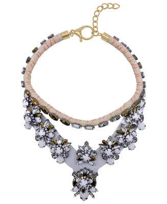 Adornia White Floral Statement Rope Necklace