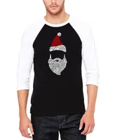 La Pop Art Men's Raglan Baseball Santa Claus Word T-shirt