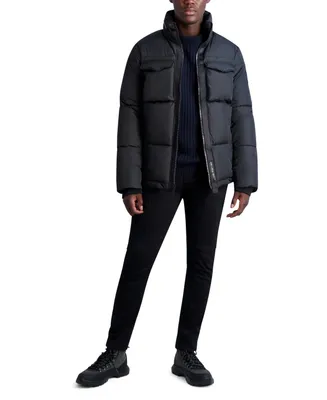 Karl Lagerfeld Men's Hidden Hood Faux Down Jacket