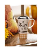 Evergreen Ceramic Flomo 360 Travel Cup, 17 oz., Too Blessed To Be Stressed