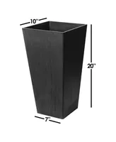 Algreen Valencia Square Flower Pot Planter Black 10 Inch