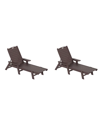 WestinTrends Adirondack Outdoor Chaise Lounge for Patio Garden Poolside (Set of 2)