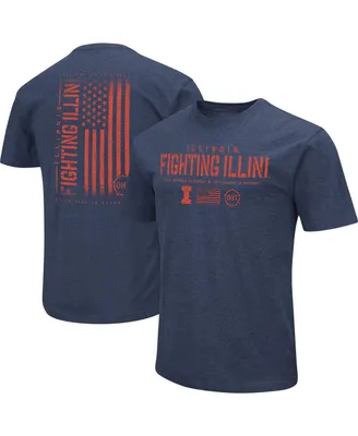 Men's Colosseum Navy Illinois Fighting Illini Oht Military-Inspired Appreciation Flag 2.0 T-shirt