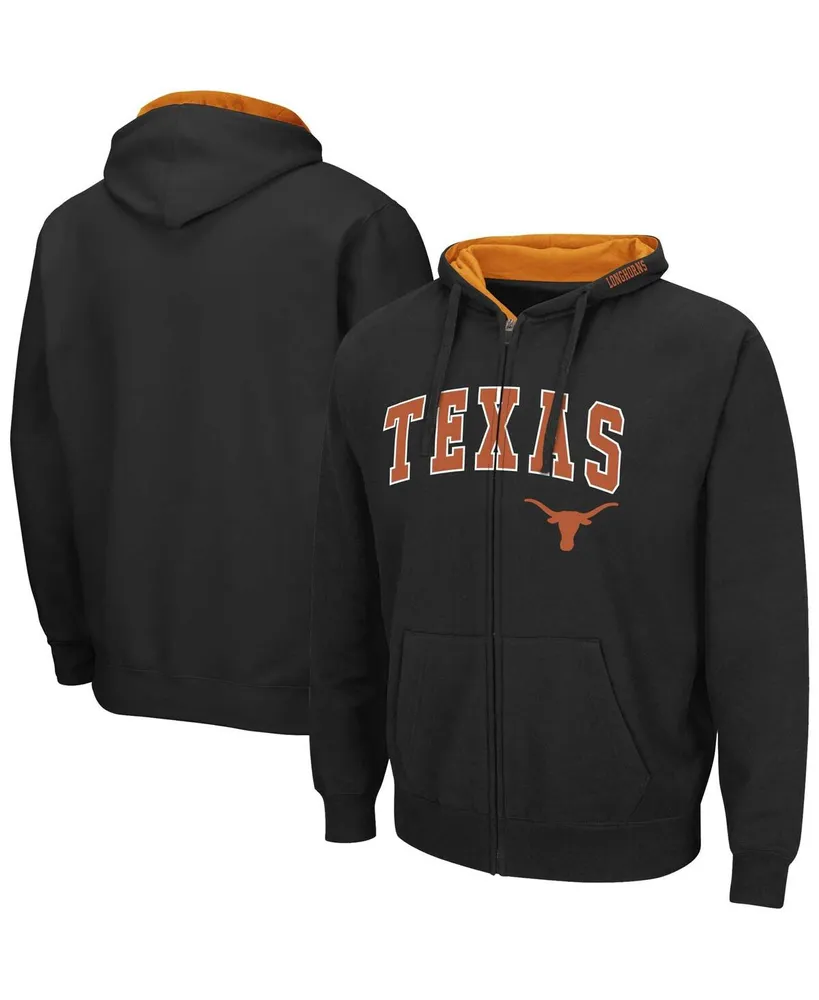 Men's Colosseum Texas Longhorns Arch & Team Logo 3.0 Full-Zip Hoodie