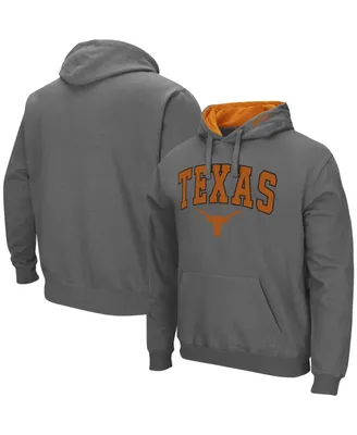 Men's Colosseum Charcoal Texas Longhorns Arch & Team Logo 3.0 Pullover Hoodie