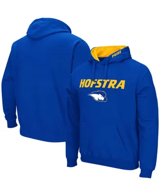 Men's Colosseum Blue Hofstra University Pride Arch & Logo Pullover Hoodie