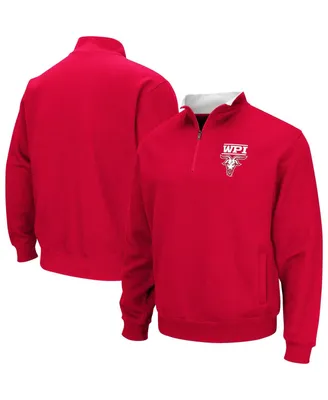 Men's Colosseum Red Worcester Polytechnic Institute Engineers Tortugas Quarter-Zip Sweatshirt