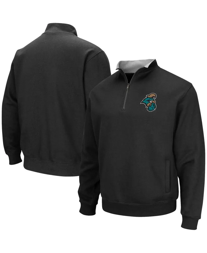 Men's Colosseum Black Coastal Carolina Chanticleers Tortugas Quarter-Zip Sweatshirt