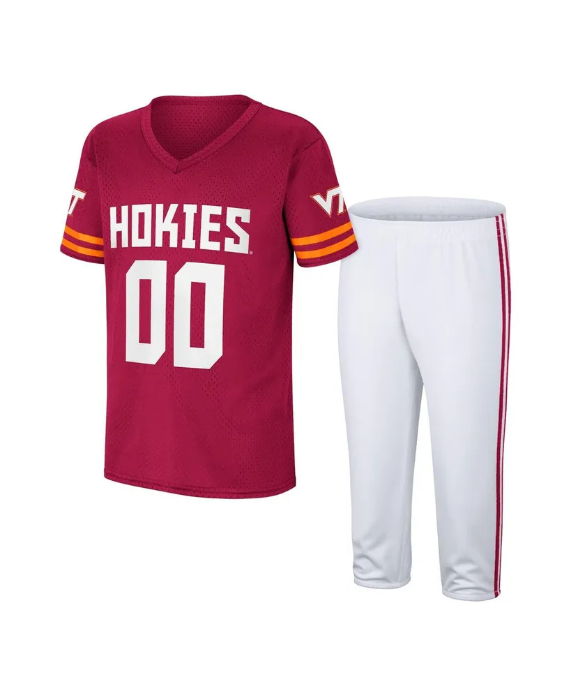 Big Boys Colosseum Maroon, White Virginia Tech Hokies Football Jersey and Pants Set