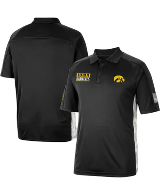 Men's Colosseum Black Iowa Hawkeyes Oht Military-Inspired Appreciation Snow Camo Polo Shirt