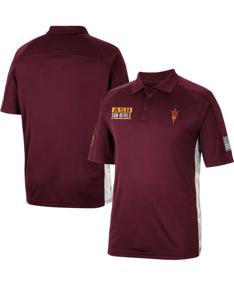 Men's Colosseum Maroon Arizona State Sun Devils Oht Military-Inspired Appreciation Snow Camo Polo Shirt