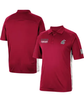Men's Colosseum Crimson Washington State Cougars Oht Military-Inspired Appreciation Snow Camo Polo Shirt