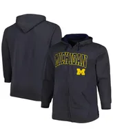 Men's Colosseum Charcoal Michigan Wolverines Big and Tall Team Full-Zip Hoodie