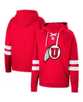 Men's Colosseum Red Utah Utes Lace-Up 4.0 Pullover Hoodie