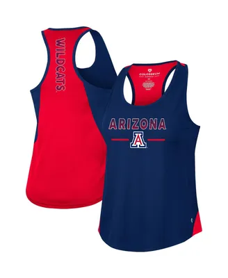 Women's Colosseum Navy Arizona Wildcats Sachs 2-Hit Scoop Neck Racerback Tank Top