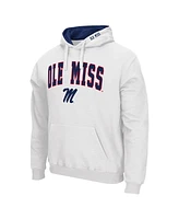 Men's Colosseum White Ole Miss Rebels Arch & Team Logo 3.0 Pullover Hoodie