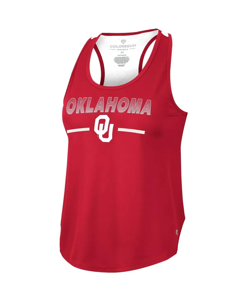 Women's Colosseum Crimson Oklahoma Sooners Sachs 2-Hit Scoop Neck Racerback Tank Top