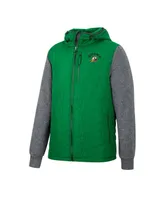 Men's Colosseum Green, Charcoal Oregon Ducks Course Herringbone Full-Zip Hoodie