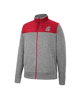 Men's Colosseum Charcoal, Crimson Washington State Cougars Putter Herringbone Full-Zip Jacket