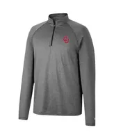 Men's Colosseum Heathered Gray Oklahoma Sooners Earth First Raglan Quarter-Zip Windshirt