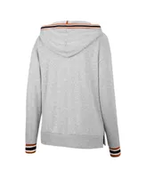 Women's Colosseum Heathered Gray Texas Longhorns Andy V-Neck Pullover Hoodie