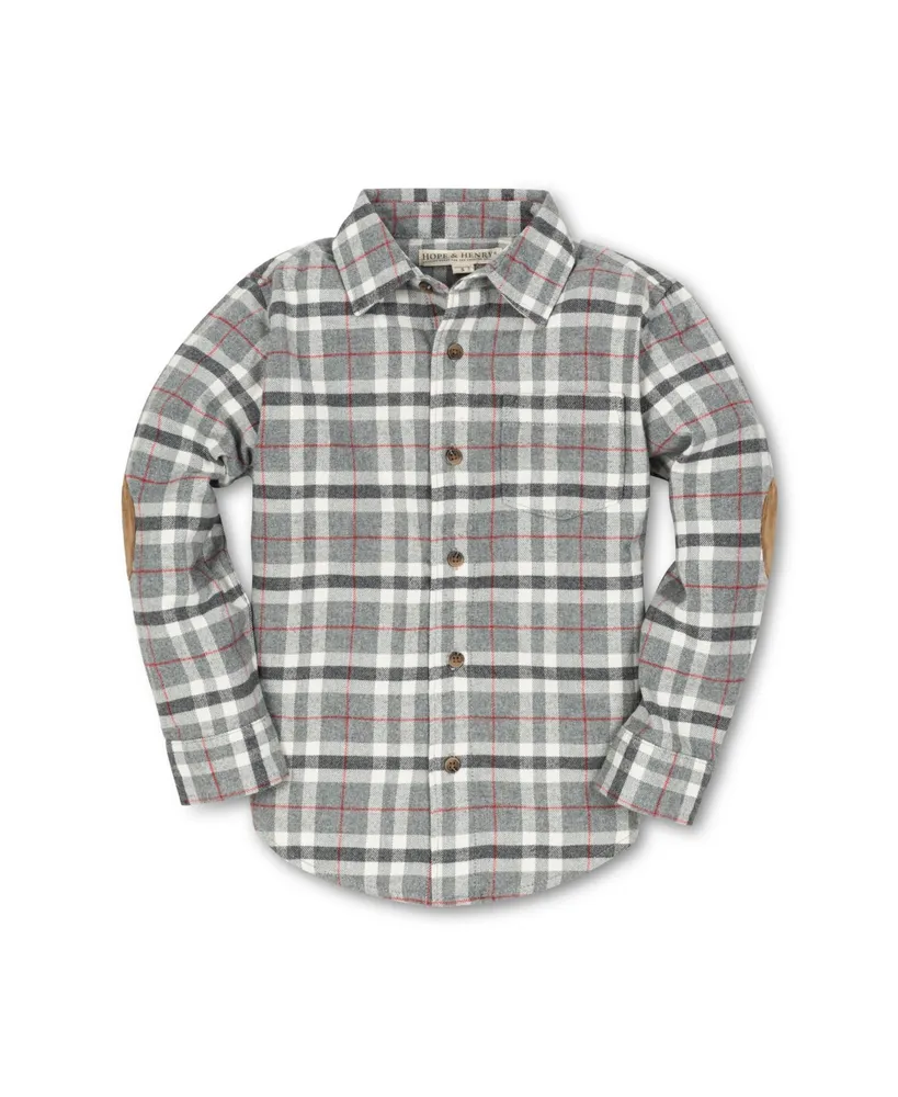 Hope & Henry Baby Boys Organic Cotton Long Sleeve Brushed Cotton Flannel Button Down Shirt